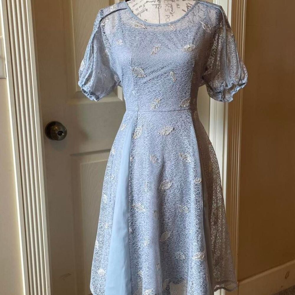 Unbranded Women's Blue and Silver Dress